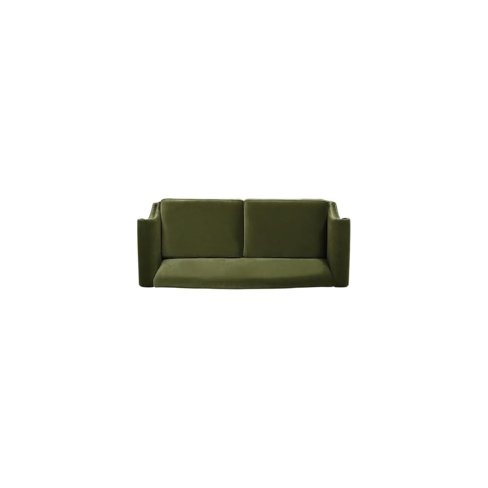 Jennifer Taylor Home Elaine 77" Camel Back Small Space Sofa Olive Green Performance Velvet