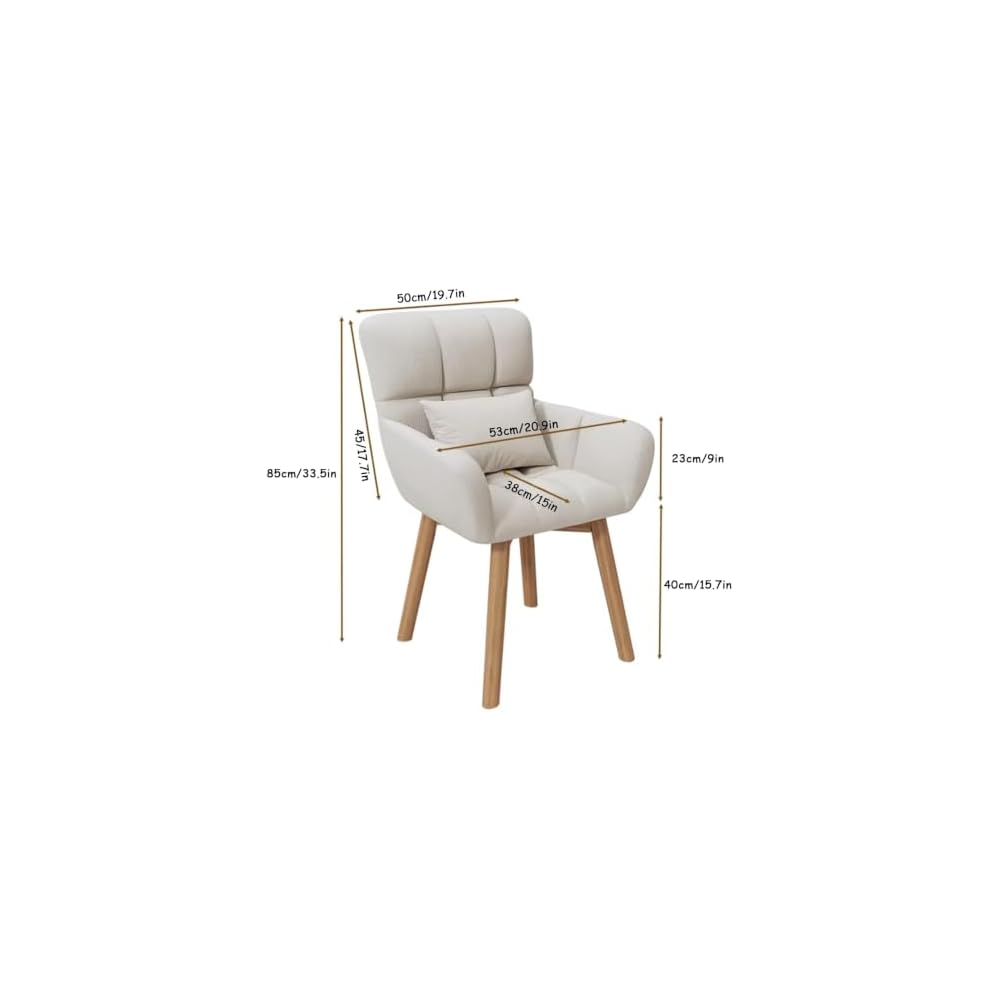 Simple Swivel Armchair Solid Wood Legs Ergonomic