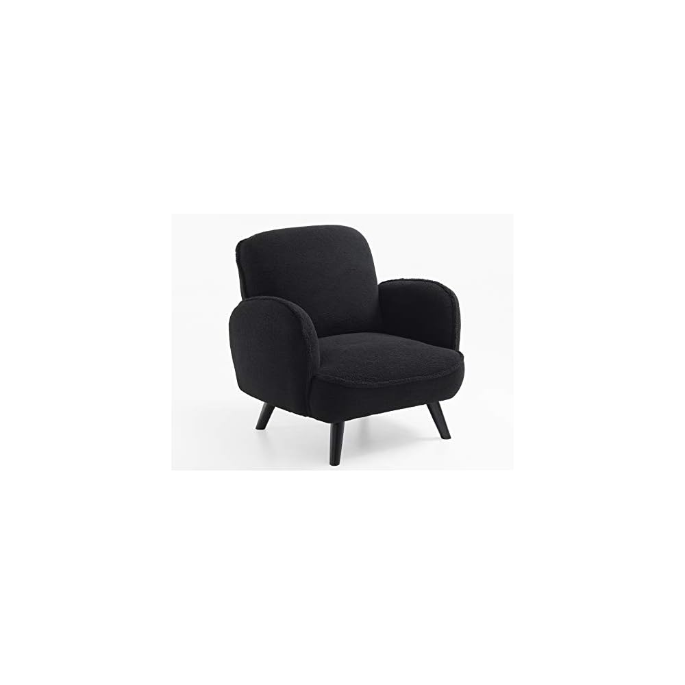 Ben Armchair Velvet Faux Sheep's Wool White