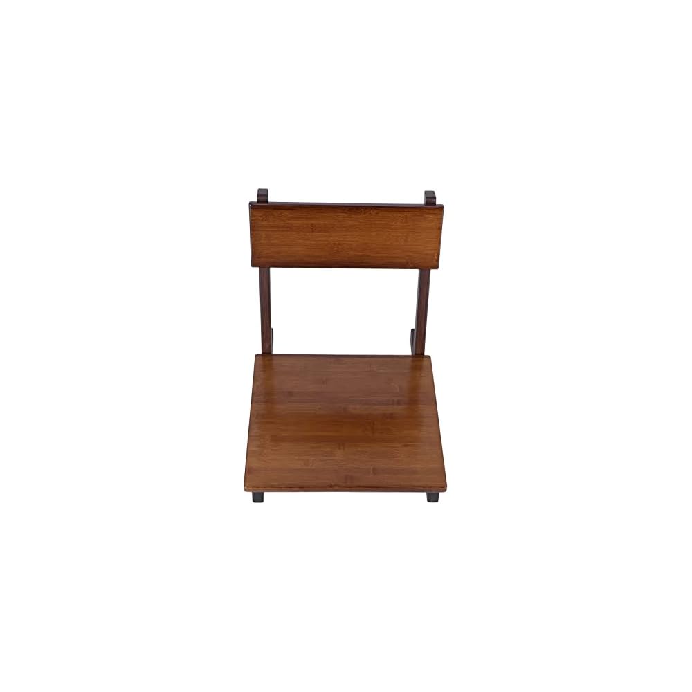 FILFEEL Elegant Tatami Chair with Tilt Backrest for Japanese Room, Polished Finish, Ideal for Bay Window or Floor Seating (Walnut Color)