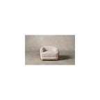 Cream Fabric Accent Chair, Modern Upholstered Lounge Chair with Wood Accents