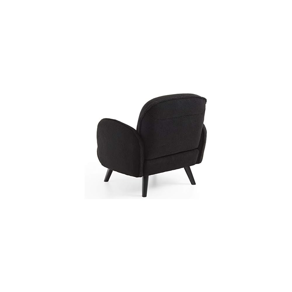 Ben Armchair Velvet Faux Sheep's Wool White