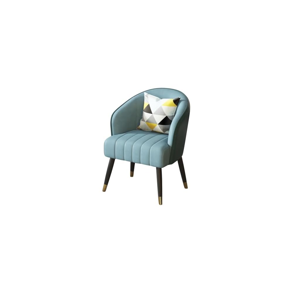 Modern Backrest Chairs Upholstered Guest Chair with Pillows,Mid Century Arm Chair for Living Room Office Hotel Lobby,Single Sofa Chair Side Accent Chair(Light Grey,Black Legs)