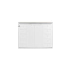 MERITLINE Full Horizontal Murphy Bed with LED Lighting,Solid Wood Folding Farmhouse Murphy Wall Bed Cabinet for Adults, Space-Saving Hideaway (White,Full)