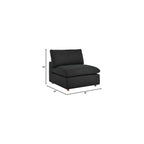 Modway Commix Fabric Down Filled Overstuffed Armless Chair in Black