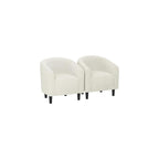 Yaheetech Compact Sherpa Accent Chairs Set of 2 for Small Spaces, Black