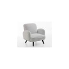 Ben Armchair Velvet Faux Sheep's Wool White
