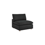 Modway Commix Fabric Down Filled Overstuffed Armless Chair in Black