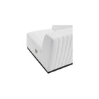 Modway Conjure Modern Channel Tufted Fabric Left Corner Chair in White