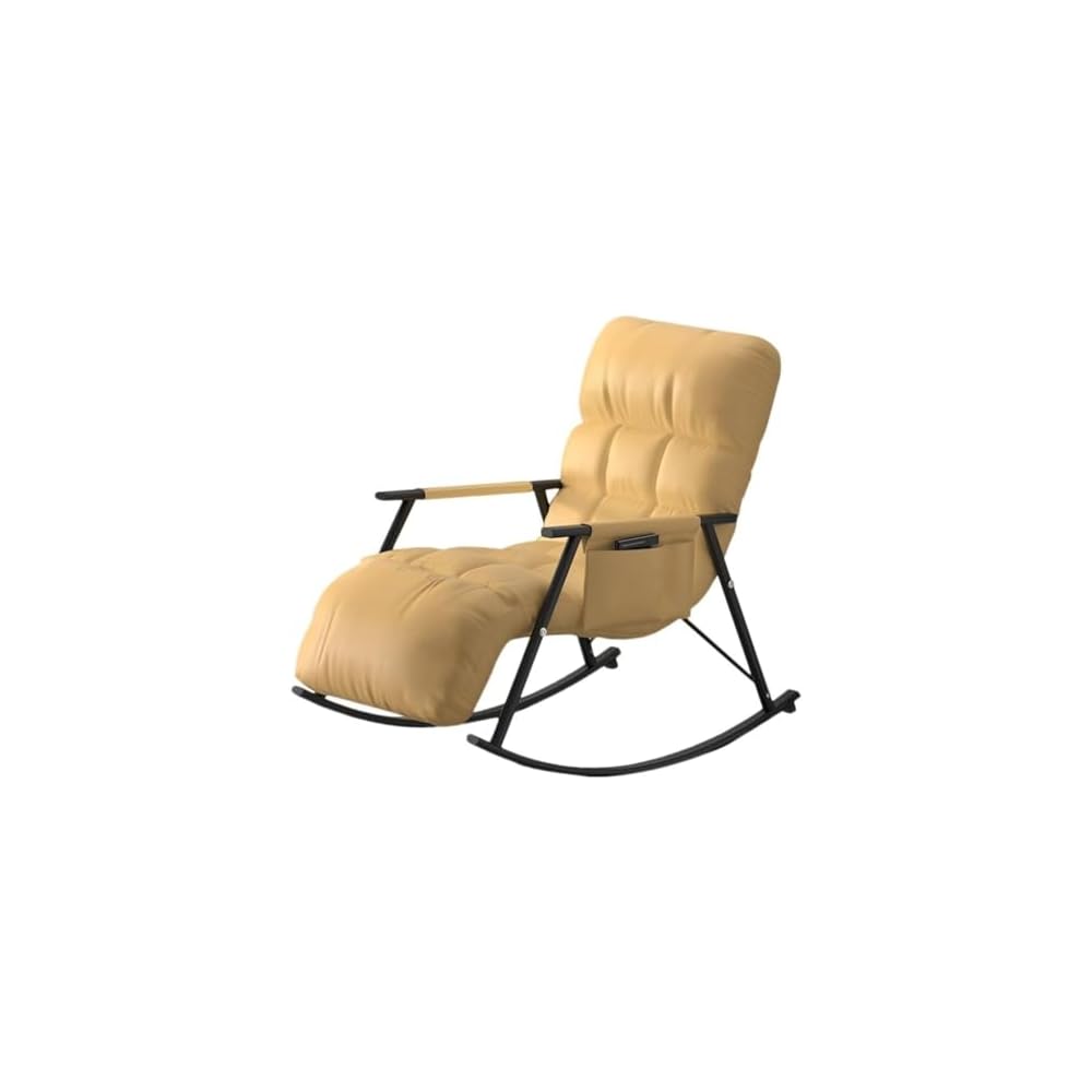 Modern Rocking Chair - Comfortable Reclining Armchair for Living Room, Bedroom & Lounge - Cozy Soft Sleeper Chair for Relaxation & Reading (Orange)