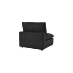 Modway Commix Fabric Down Filled Overstuffed Armless Chair in Black