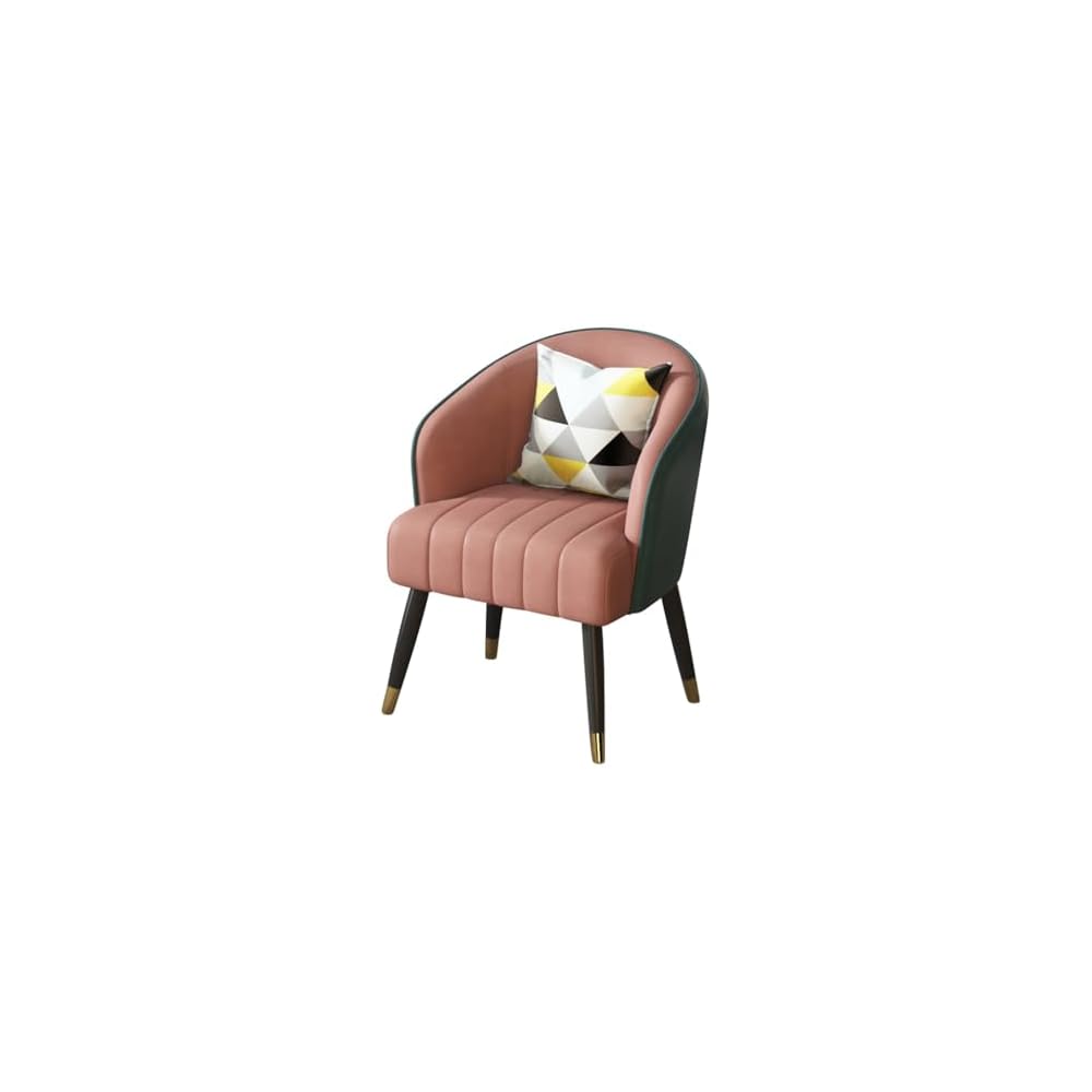 Modern Backrest Chairs Upholstered Guest Chair with Pillows,Mid Century Arm Chair for Living Room Office Hotel Lobby,Single Sofa Chair Side Accent Chair(Light Grey,Black Legs)