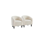 Yaheetech Compact Sherpa Accent Chairs Set of 2 for Small Spaces, Black