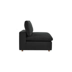 Modway Commix Fabric Down Filled Overstuffed Armless Chair in Black