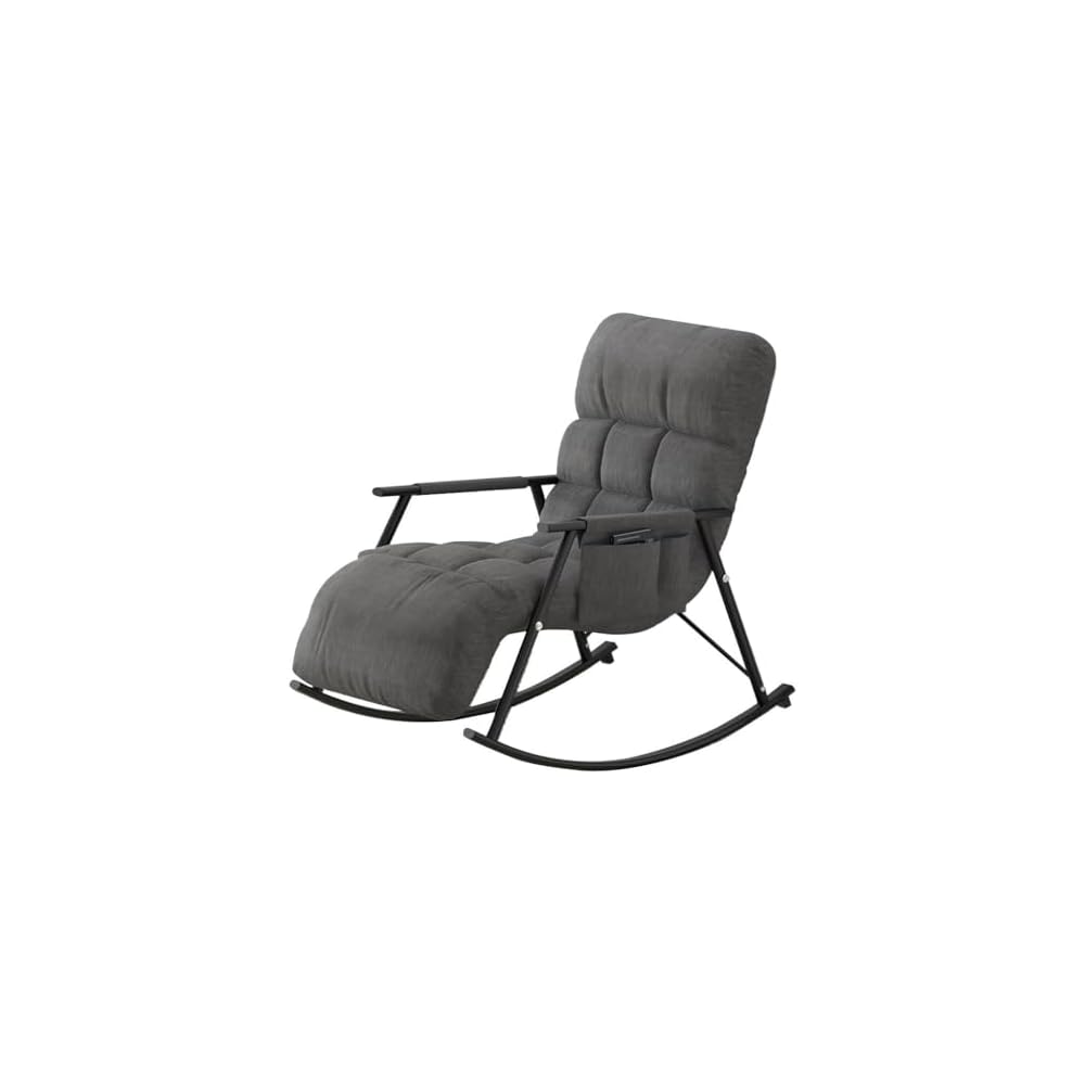 Modern Rocking Chair - Comfortable Reclining Armchair for Living Room, Bedroom & Lounge - Cozy Soft Sleeper Chair for Relaxation & Reading (Orange)