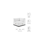 Modway Conjure Modern Channel Tufted Fabric Left Corner Chair in White