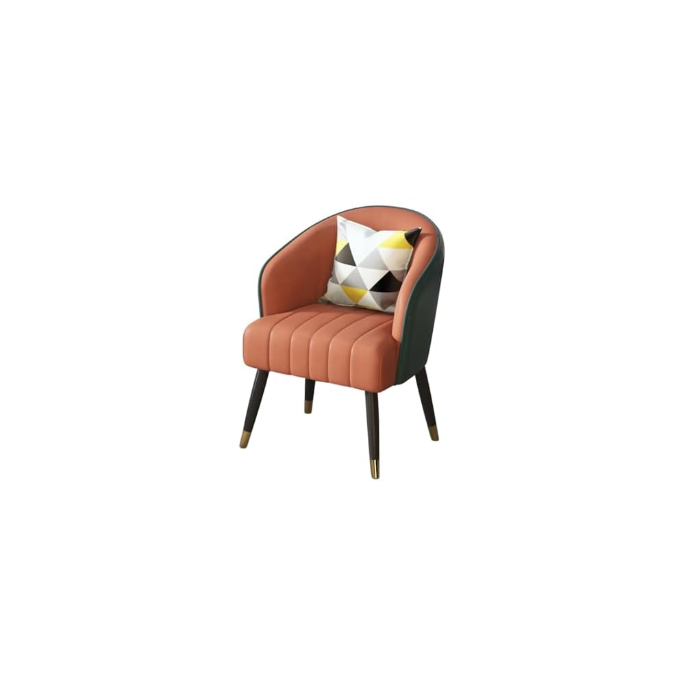 Modern Backrest Chairs Upholstered Guest Chair with Pillows,Mid Century Arm Chair for Living Room Office Hotel Lobby,Single Sofa Chair Side Accent Chair(Light Grey,Black Legs)