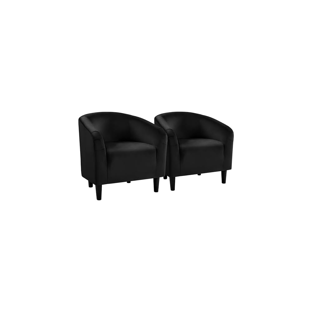 Yaheetech Compact Sherpa Accent Chairs Set of 2 for Small Spaces, Black