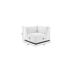 Modway Conjure Modern Channel Tufted Fabric Left Corner Chair in White
