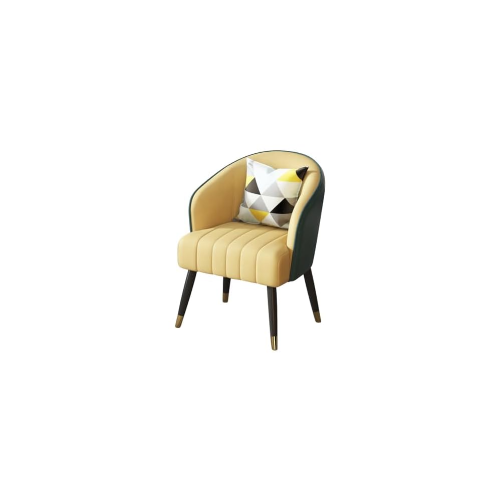 Modern Backrest Chairs Upholstered Guest Chair with Pillows,Mid Century Arm Chair for Living Room Office Hotel Lobby,Single Sofa Chair Side Accent Chair(Light Grey,Black Legs)