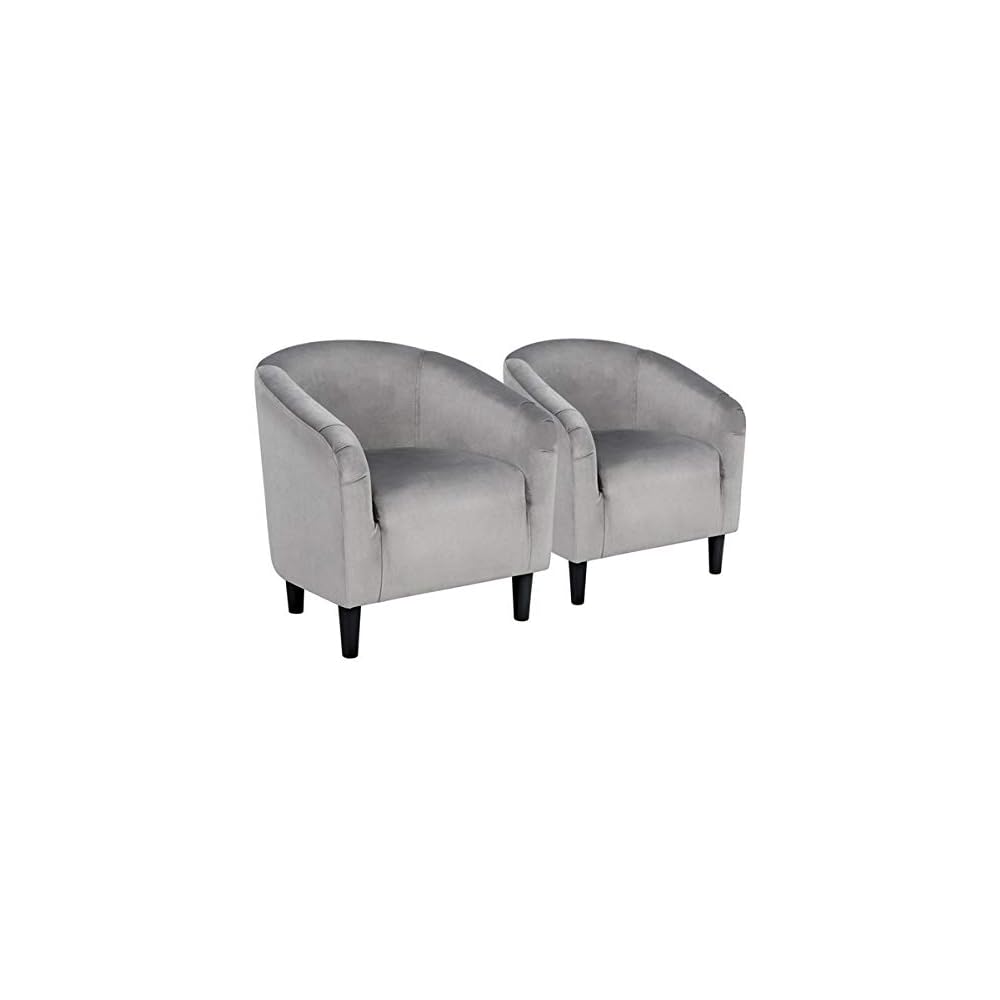 Yaheetech Compact Sherpa Accent Chairs Set of 2 for Small Spaces, Black