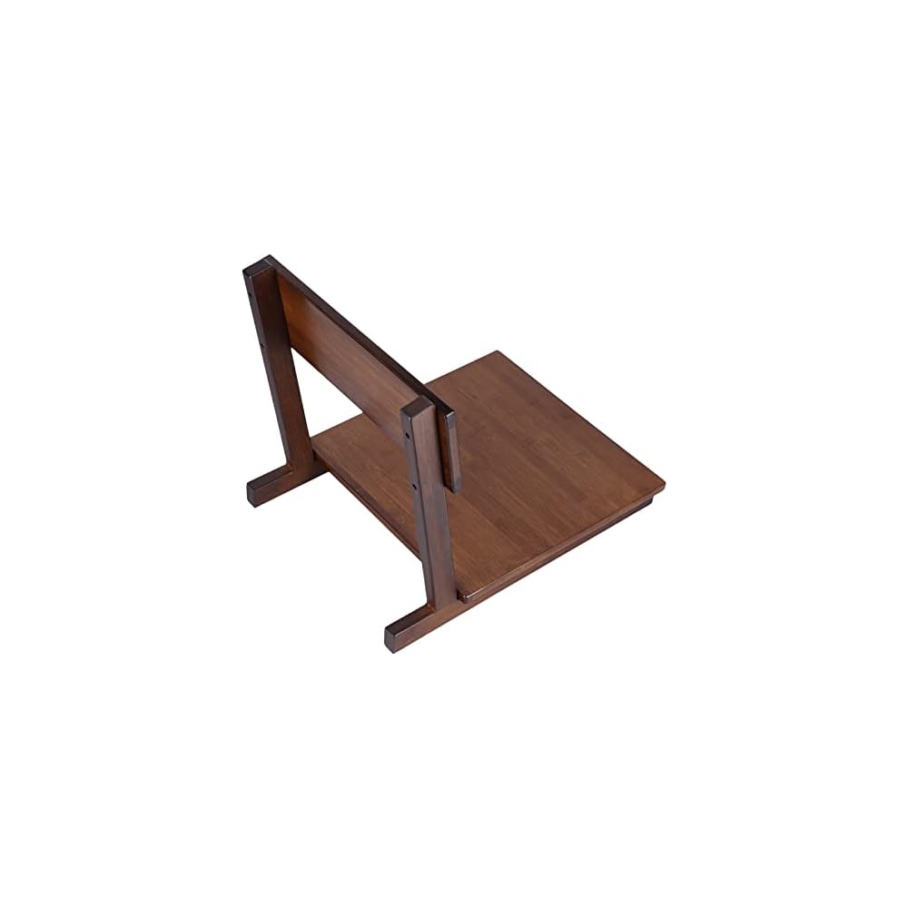 FILFEEL Elegant Tatami Chair with Tilt Backrest for Japanese Room, Polished Finish, Ideal for Bay Window or Floor Seating (Walnut Color)
