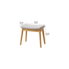 Solid Wood Makeup Chair for Girls Bedroom Square Dressing Table Stool Entryway Kitchen Chair Household Desk Chair for Living Room Study Office Light Brown Wood