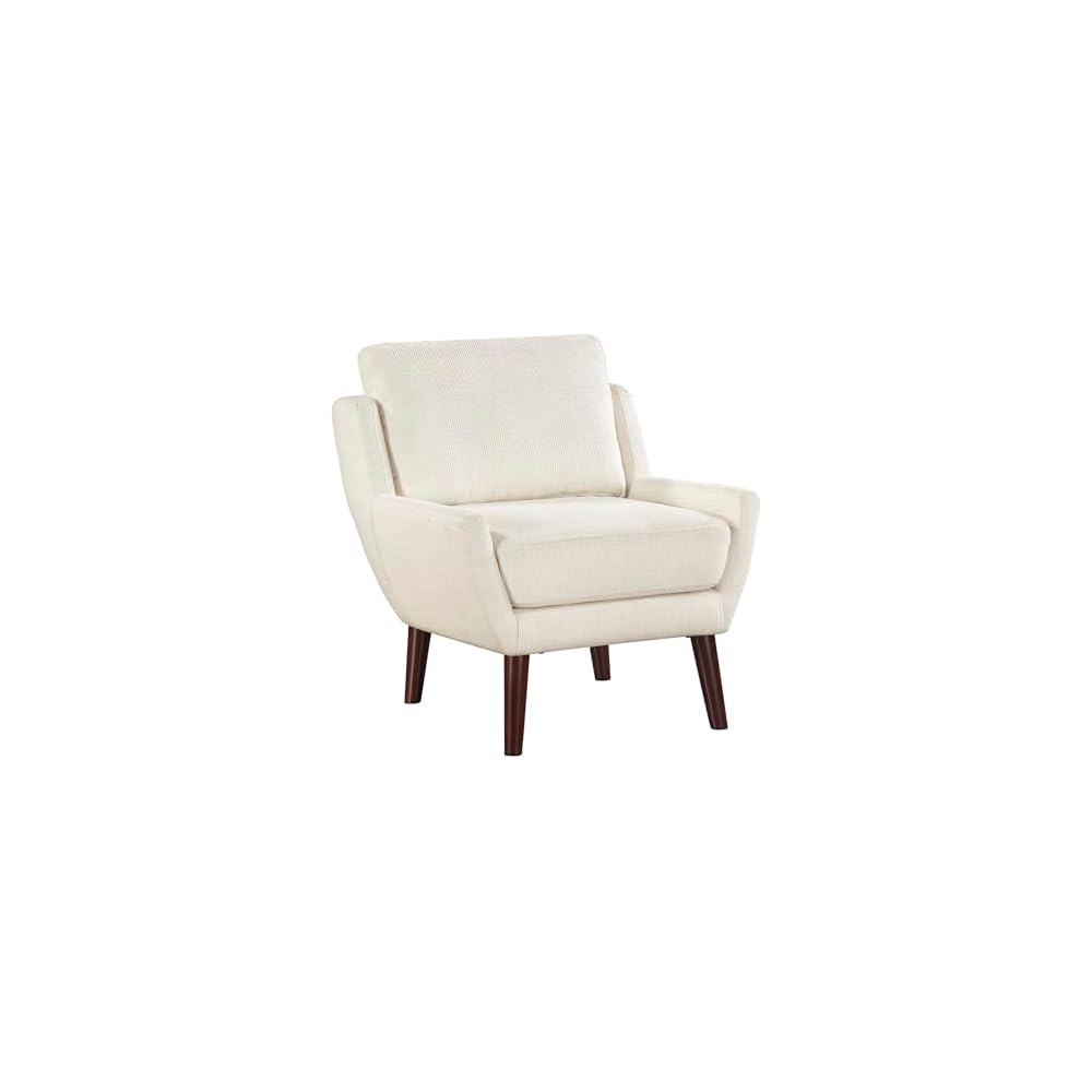 Lexicon Modern Wingback Accent Chair, Chenille Fabric Upholstered Lounge Reading Arm Chair, Solid Wood Legs for Living Room, Bedroom, Supportive Padded Pocket Coil Seat, Easy Assembly, Beige