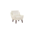 Lexicon Modern Wingback Accent Chair, Chenille Fabric Upholstered Lounge Reading Arm Chair, Solid Wood Legs for Living Room, Bedroom, Supportive Padded Pocket Coil Seat, Easy Assembly, Beige