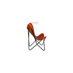 Padded Chair, Living Room Leather Chair, Brown Leather Butterfly Chair, Vintage Padded Chair