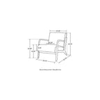 Glitzhome Accent Armchair with Walnut Ruberwood Frame, Black PU Leather Lounge Chair for Living Room