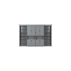 SOFTSEA Queen Murphy Bed with Dual Sliding Cabinets, Gray