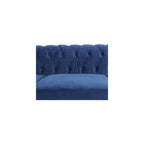 ONCIN Velvet Chesterfield Sofa, 84'' Modern Tufted 3 Seater Couch with Scroll Arms and Wood Legs for Living Room Bedroom (Blue), Blue Velvet, 84 In Chesterfield Sofa