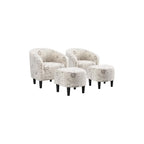 Yaheetech Compact Sherpa Accent Chairs Set of 2 for Small Spaces, Black