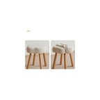 Faux Fur Accent Chair Modern Lounge Tub Chair with Wood Legs - Comfy Fluffy Armchair and Footstool for Bedroom, Living Room Reading