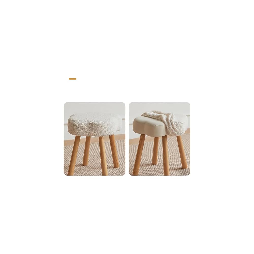 Faux Fur Accent Chair Modern Lounge Tub Chair with Wood Legs - Comfy Fluffy Armchair and Footstool for Bedroom, Living Room Reading