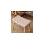 Solid Wood Makeup Chair for Girls Bedroom Square Dressing Table Stool Entryway Kitchen Chair Household Desk Chair for Living Room Study Office Light Brown Wood