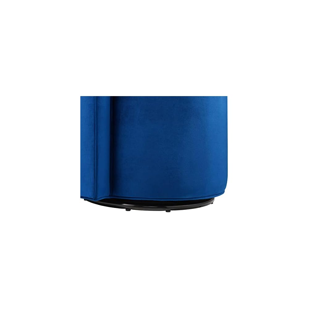 Modway Della Performance Velvet Fabric and Iron Swivel Chair in Navy