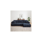 108" Boneless Cloud Modular Sectional Couch for Living Room, L Shaped Sofa with Chaise | Chenille Fabric | Compressed Foam Sofa for Living Room | No Assembly (Dark Blue, Right Hand Facing)