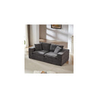 KEIKI 79" Oversized Chenille Modular Sectional Loveseat Sofa with High-Density Foam Cushion & Pillows, Upholstered Modern Style Cloud 2-Seater Couch, Easy Assembly, for Living Room, Dark Gray