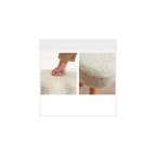 Faux Fur Accent Chair Modern Lounge Tub Chair with Wood Legs - Comfy Fluffy Armchair and Footstool for Bedroom, Living Room Reading