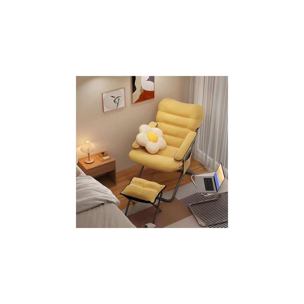 AIZYR Lazy Chair with Ottoman, Folding Lounge Reclining Sofa Chair Sofa Chair Set Reading Chair for Bedroom, Living Room, Dorm Room, Office,Blue