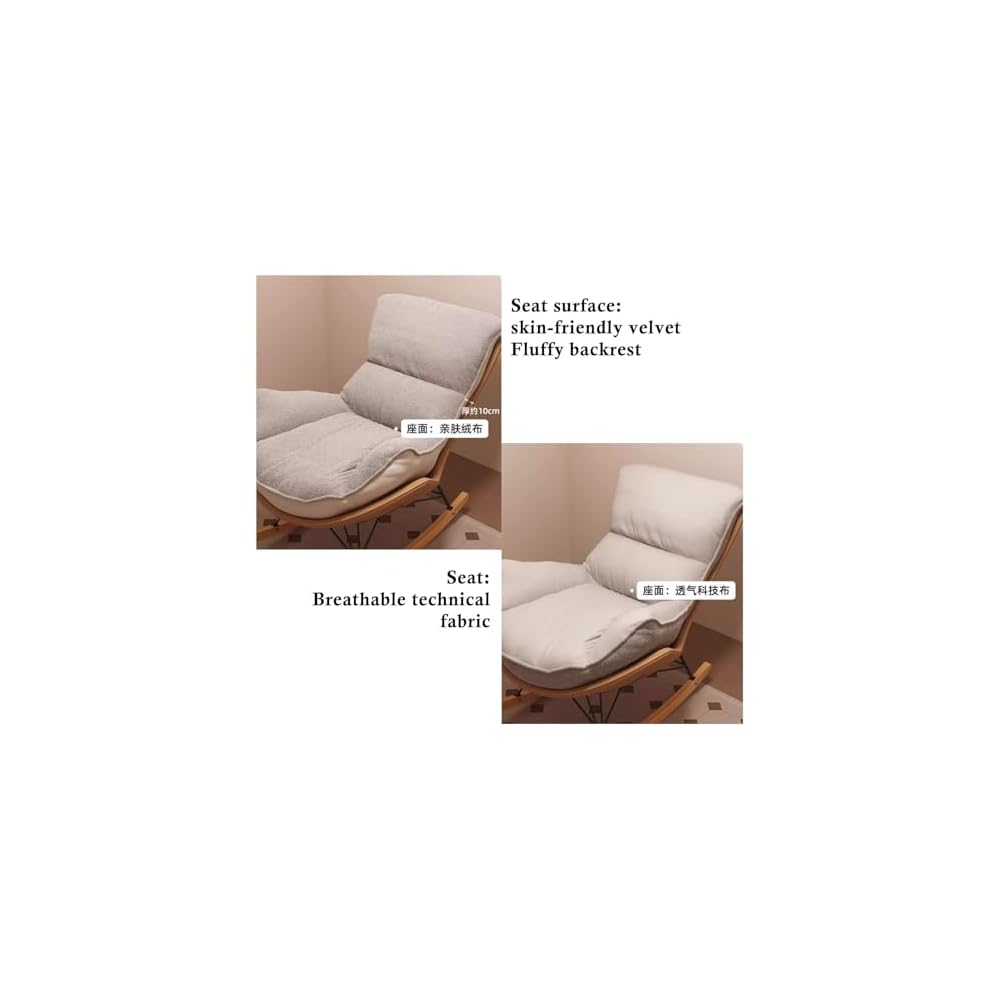 Modern Upholstered Rocking Chair with Footrest - Comfy Double-Sided Chair for Living Room, Lazy Lounge Furniture, Ergonomic Side Chair for Relaxation
