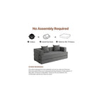 Claiks 4-in-1 Convertible Sofa Bed,86 Inch Compression Sofa with Corduroy Fabric Pull Out Sleeper Sofa with 2 Pillows & 4 Side Pockets for Living Room Bedroom Apartment,No Assembly Required,Dark Grey.
