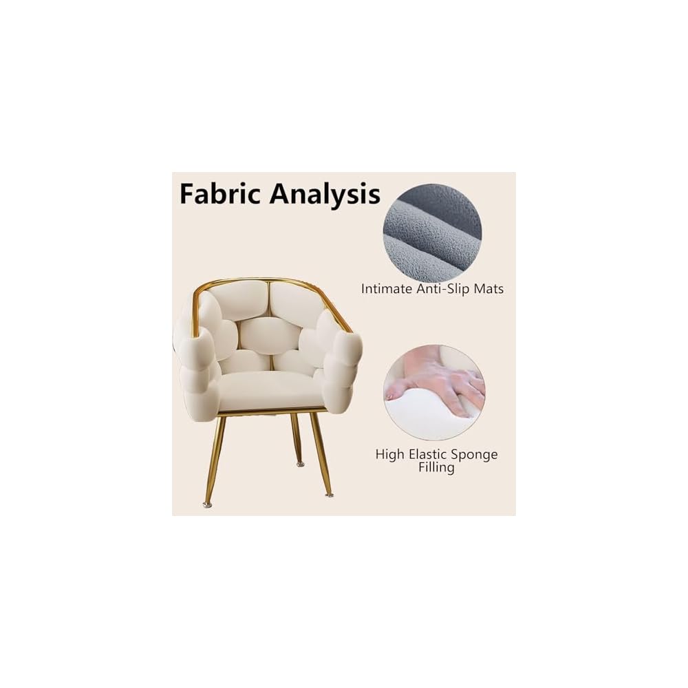 Modern Gray Upholstered Vanity Chair with Back, Stylish Metal Legs, Perfect for Makeup Room, Beauty Salon, and Dressing Area - Elegant Design for Comfort and Support