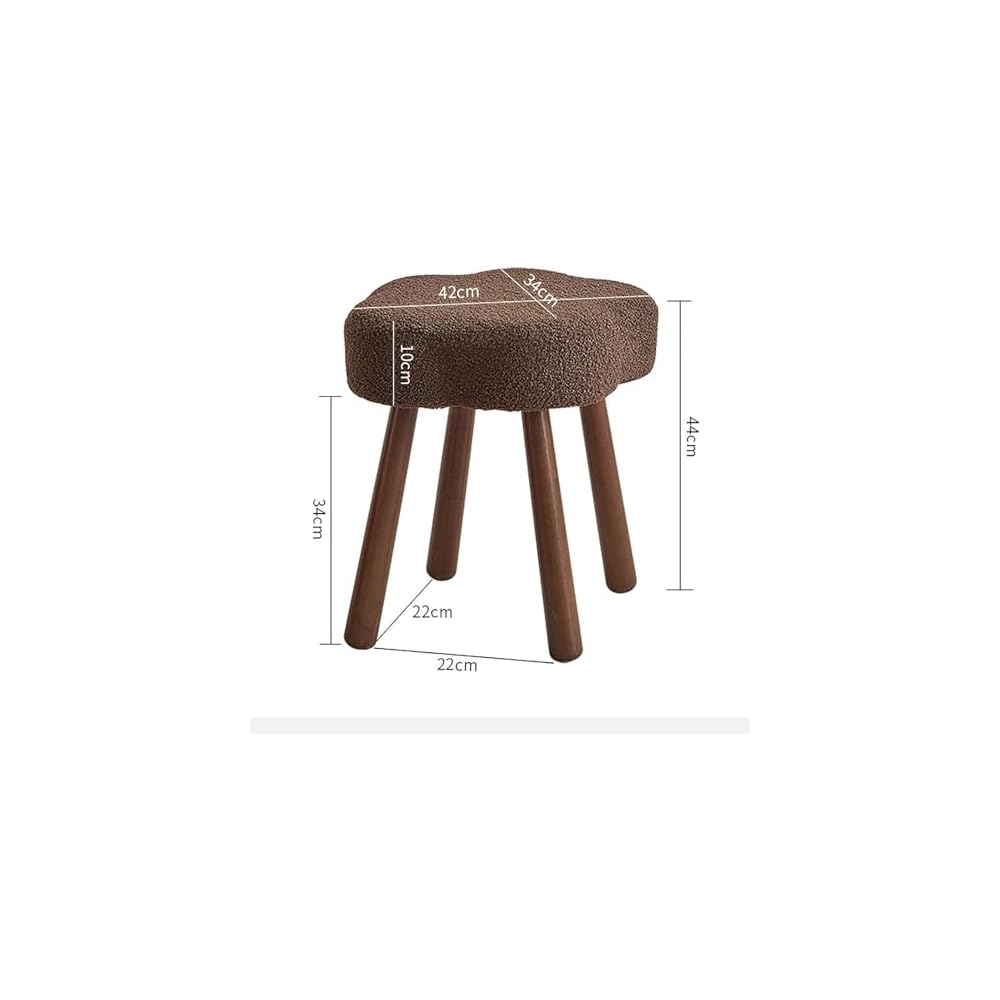 Faux Fur Accent Chair Modern Lounge Tub Chair with Wood Legs - Comfy Fluffy Armchair and Footstool for Bedroom, Living Room Reading