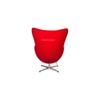 Arne Jacobsen Egg Chair, Available in Leatherette or Cashmere, Heavy Duty Steel Base (4-Spoke), 5 Color Options: White, Black, Red, Green, Orange and Rose Pink (Red (Cashmere))