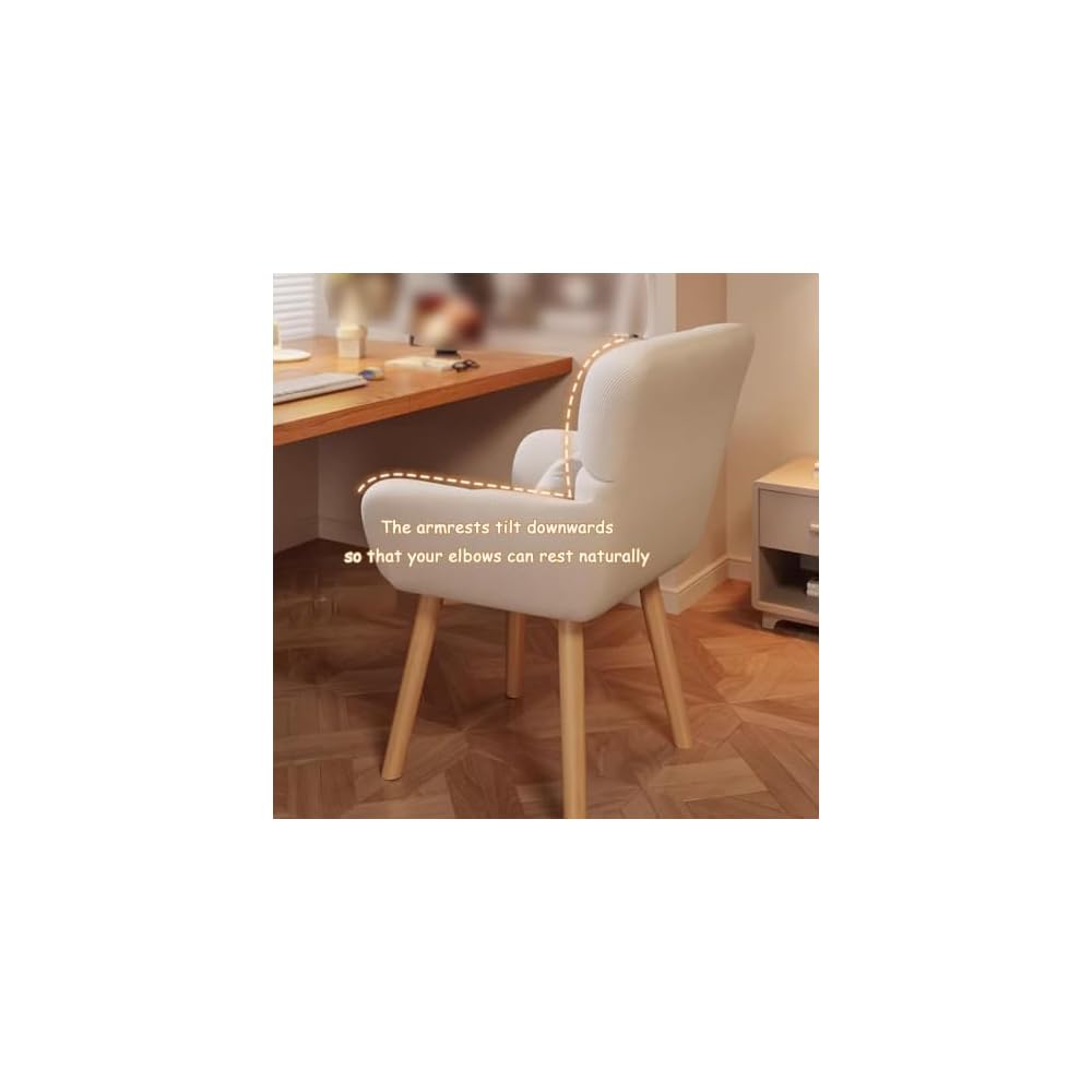 Simple Swivel Armchair Solid Wood Legs Ergonomic