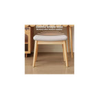Solid Wood Makeup Chair for Girls Bedroom Square Dressing Table Stool Entryway Kitchen Chair Household Desk Chair for Living Room Study Office Light Brown Wood