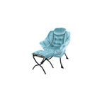 Kokel Lazy Chair with Folding Ottoman,Living Room Chairs, Accent Contemporary Lounge Chair, Single Steel Frame Leisure Sofa Chair with Armrests and A Side Pocket (TM31RED)